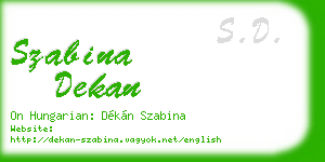 szabina dekan business card