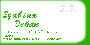 szabina dekan business card